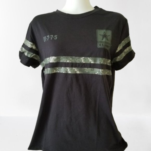 New! U.S. ARMY Brand Short-Sleeve T-shirt - Black Cotton/Polyester -Size Small - Picture 1 of 10